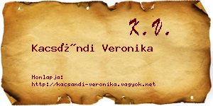 Kacsándi Veronika névjegykártya